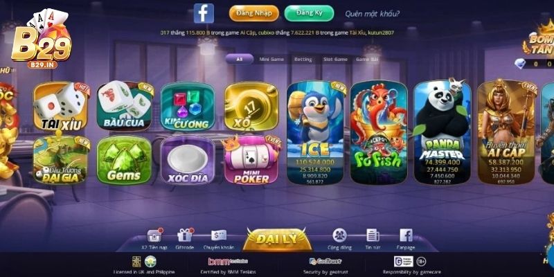 Chỉ khi nạp tiền vào B29 anh em mới có thể tham gia các trò hay