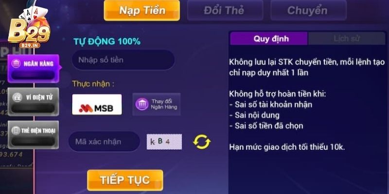 Mỗi phương thức thanh toán tại B29 lại có độ nhanh chóng, tiện dụng riêng