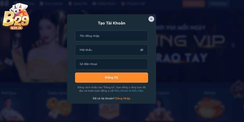 Truy cập vào trang chủ và chọn nút “Đăng ký” tại góc phải